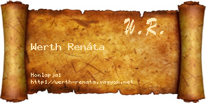Werth Renáta névjegykártya